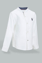 تنزيل الصورة على معرض الصور، Redtag-White-Shear-Sucker-Long-Sleeve-Shirt-Casual-Shirts-Infant-Boys-3 to 24 Months
