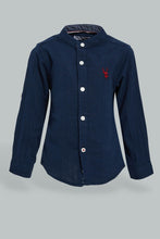 تنزيل الصورة على معرض الصور، Redtag-Navy-Shear-Sucker-Long-Sleeve-Shirt-Casual-Shirts-Infant-Boys-3 to 24 Months
