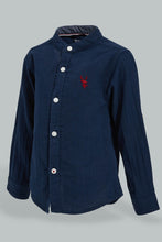 تنزيل الصورة على معرض الصور، Redtag-Navy-Shear-Sucker-Long-Sleeve-Shirt-Casual-Shirts-Infant-Boys-3 to 24 Months
