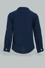 تنزيل الصورة على معرض الصور، Redtag-Navy-Shear-Sucker-Long-Sleeve-Shirt-Casual-Shirts-Infant-Boys-3 to 24 Months
