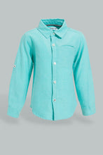 تنزيل الصورة على معرض الصور، Redtag-Green-Oxford-Shirt-Casual-Shirts-Infant-Boys-3 to 24 Months
