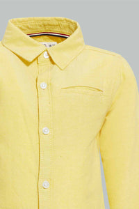 Redtag-Yelllow-Oxford-Shirt-Casual-Shirts-Infant-Boys-3 to 24 Months