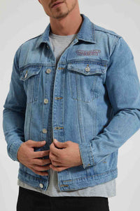 Redtag-Indigo-Denim-Jacket-With-Back-Print-Colour:Indigo,-Filter:Men's-Clothing,-Men-Jackets,-New-In,-New-In-Men,-Non-Sale,-Section:Men,-W21B-Men's-