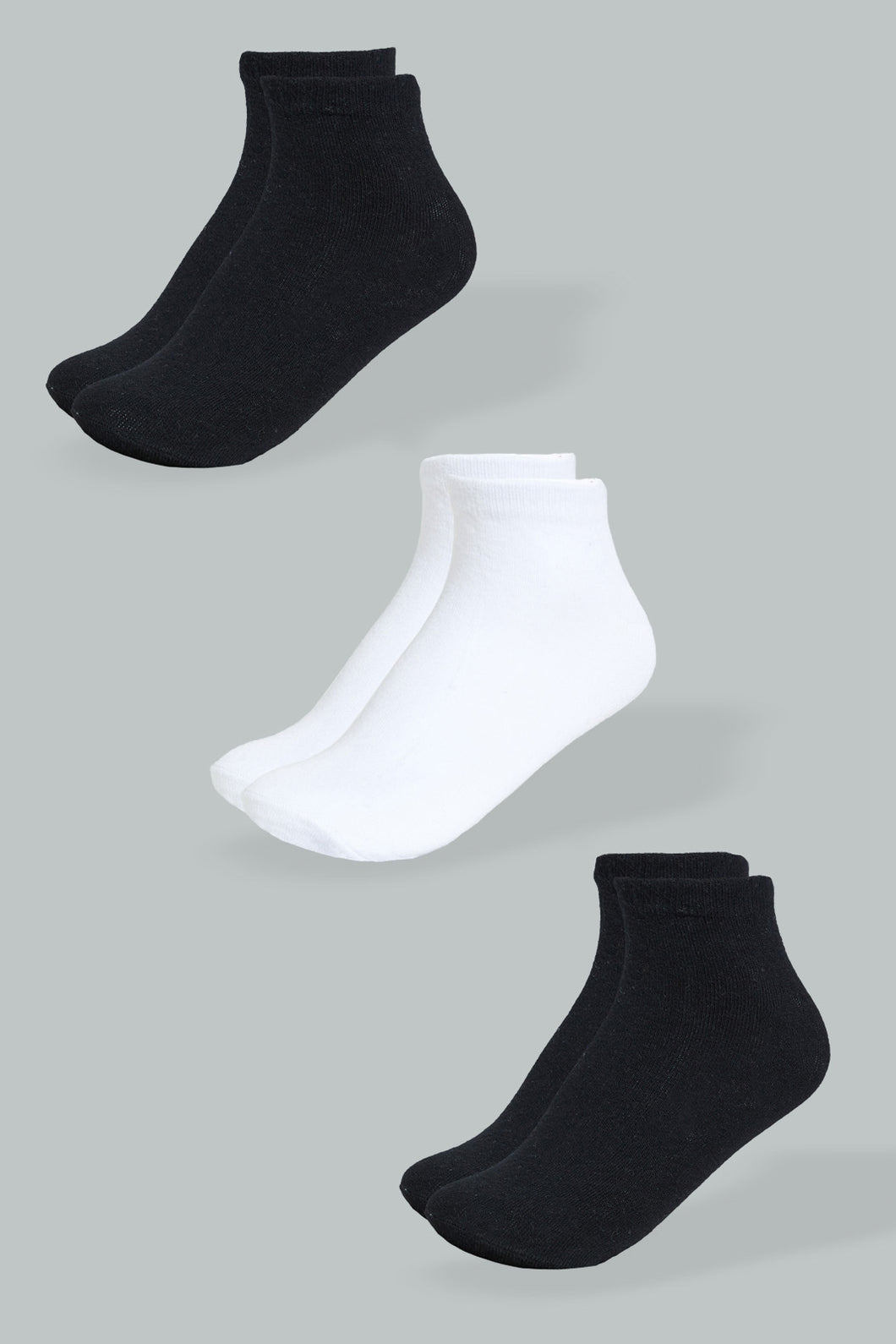 Redtag-Assorted-Plain-Ankle-Socks-(Pack-of-3)-365,-Colour:Assorted,-Filter:Women's-Clothing,-New-In,-New-In-Women,-Non-Sale,-Section:Women,-Women-Socks-Women's-