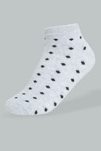 Load image into Gallery viewer, Redtag-Grey/White/Pink-Yarn-Dyed-Polka-Ankle-Socks-(3-Pack)-365,-Colour:Assorted,-Filter:Women&#39;s-Clothing,-New-In,-New-In-Women,-Non-Sale,-Section:Women,-Women-Socks-Women&#39;s-
