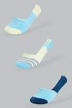 Load image into Gallery viewer, Redtag-White/Blue-Yarn-Dyed-Stripe-Invisible-Socks-(3-Pack)-365,-Colour:Assorted,-Filter:Women&#39;s-Clothing,-New-In,-New-In-Women,-Non-Sale,-Section:Women,-Women-Socks-Women&#39;s-
