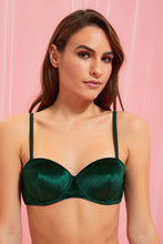 Load image into Gallery viewer, Redtag-Dark-Green-Plain-Velvet-Balconette-Bra-Colour:Olive,-Deals:20%OFF,-Filter:Women&#39;s-Clothing,-New-In,-New-In-Women,-Non-Sale,-Section:Women,-TBL,-W21B,-Women-Bras-Women&#39;s-
