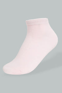 Redtag-Pink/Blue/Yellow-Plain-Ankle-Socks-(3-Pack)-365,-Colour:Assorted,-Filter:Women's-Clothing,-New-In,-New-In-Women,-Non-Sale,-Section:Women,-Women-Socks-Women's-