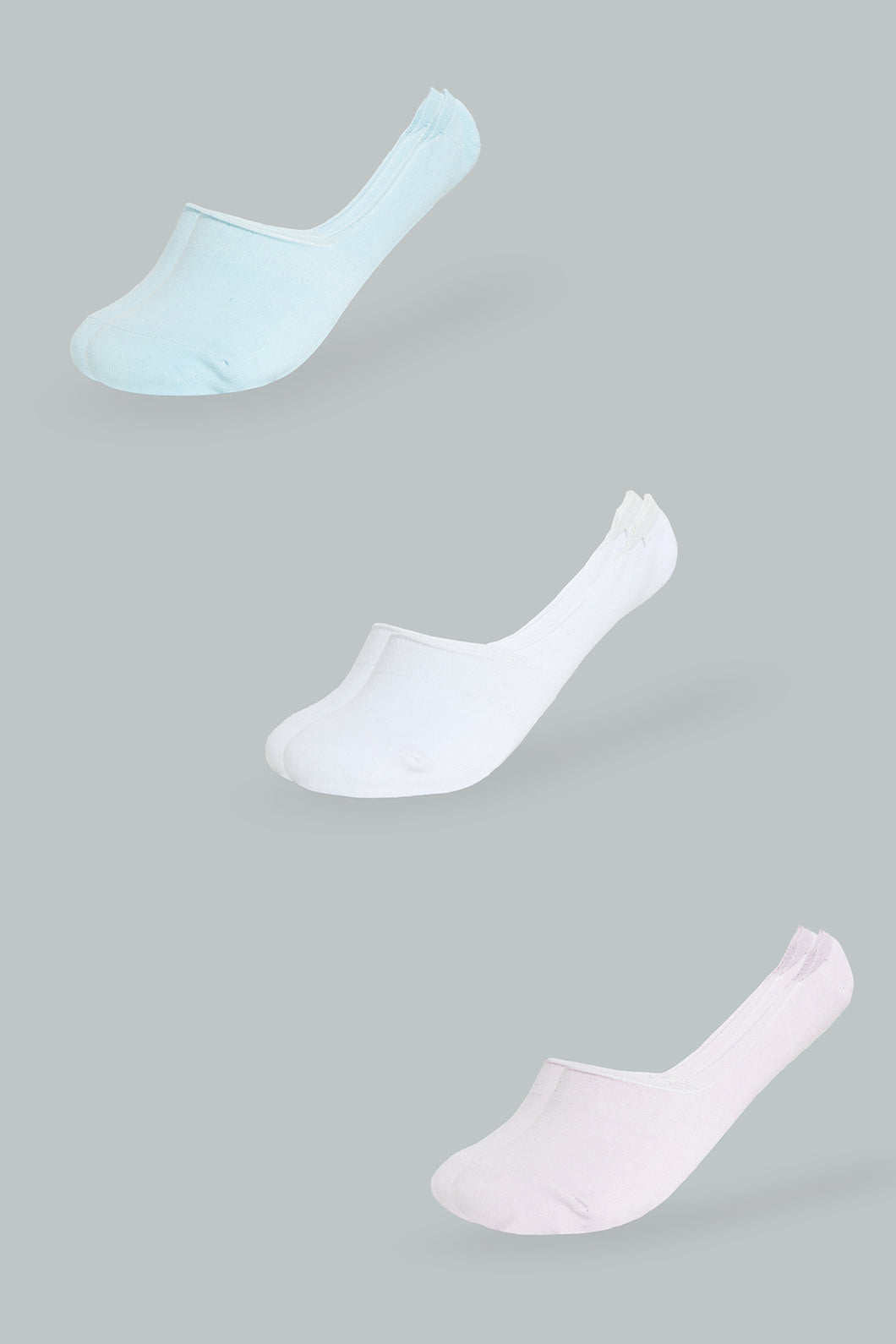 Redtag-Lilac/Blue/White-Plain-Invisible-Socks-(3-Pack)-365,-Colour:Assorted,-Filter:Women's-Clothing,-New-In,-New-In-Women,-Non-Sale,-Section:Women,-Women-Socks-Women's-