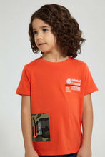 Load image into Gallery viewer, Redtag-Red-T-Shirt-With-Printed-Zipper-Graphic-Prints-Boys-2 to 8 Years
