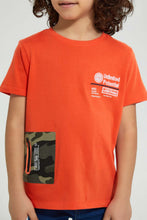 Load image into Gallery viewer, Redtag-Red-T-Shirt-With-Printed-Zipper-Graphic-Prints-Boys-2 to 8 Years
