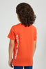 Redtag-Red-T-Shirt-With-Printed-Zipper-Graphic-Prints-Boys-2 to 8 Years