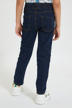 Load image into Gallery viewer, Navy Elasticated Waist Jean
