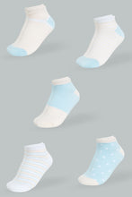 Load image into Gallery viewer, Redtag-Pink/Blue-Stripe-Polka-Yarn-Dyed-Ankle-Socks-(5-Pack)-365,-Colour:Assorted,-Filter:Women&#39;s-Clothing,-New-In,-New-In-Women,-Non-Sale,-Section:Women,-Women-Socks-Women&#39;s-
