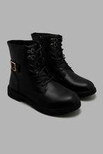 Load image into Gallery viewer, Redtag-Black-Chukka-Boots-With-Buckle-Belt-Trim-Character,-Colour:Black,-Filter:Girls-Footwear-(5-to-14-Yrs),-GSR-Boots,-New-In,-New-In-GSR-FOO,-Non-Sale,-W21B--
