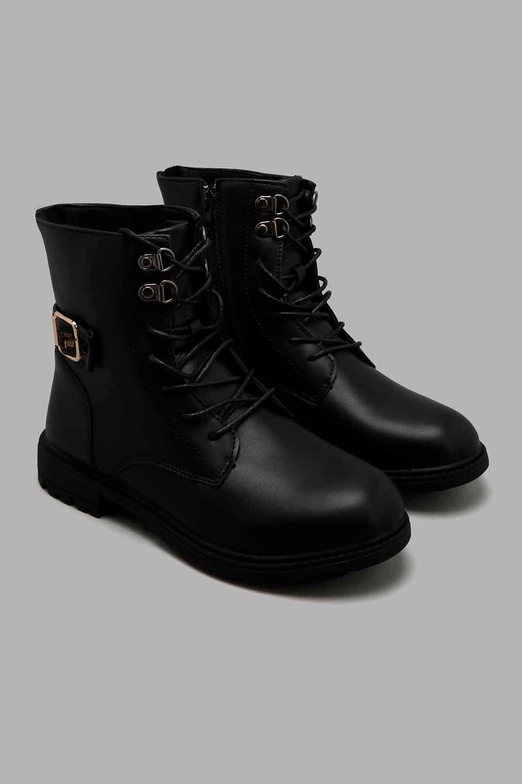 Redtag-Black-Chukka-Boots-With-Buckle-Belt-Trim-Character,-Colour:Black,-Filter:Girls-Footwear-(5-to-14-Yrs),-GSR-Boots,-New-In,-New-In-GSR-FOO,-Non-Sale,-W21B--