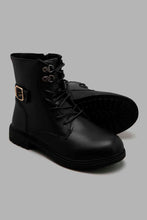 Load image into Gallery viewer, Redtag-Black-Chukka-Boots-With-Buckle-Belt-Trim-Character,-Colour:Black,-Filter:Girls-Footwear-(5-to-14-Yrs),-GSR-Boots,-New-In,-New-In-GSR-FOO,-Non-Sale,-W21B--
