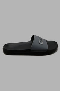 Redtag-Grey-Strap-Embossed-Slide-Character,-Colour:Mid-Grey,-Filter:Men's-Footwear,-Men-Flip-Flops,-New-In,-New-In-Men-FOO,-Non-Sale,-W21B-Men's-0