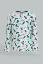 Load image into Gallery viewer, Grey Dino Printed Long Sleeve T-Shirt
