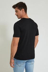 Black Digital Print T-Shirt