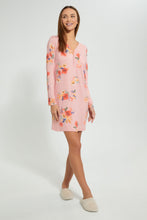 تنزيل الصورة على معرض الصور، Redtag-Floral-Printed-Placket-Nightshirt-Nightshirts-Women's-
