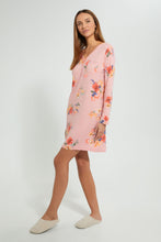 تنزيل الصورة على معرض الصور، Redtag-Floral-Printed-Placket-Nightshirt-Nightshirts-Women's-
