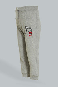 Redtag-Grey-Football-Actve-Pant-Joggers-Infant-Boys-3 to 24 Months