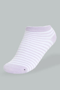 Redtag-White/Purple-Ankle-Socks-2Pcs-Pack-365,-Colour:Assorted,-Filter:Senior-Girls-(9-to-14-Yrs),-GSR-Socks,-New-In,-New-In-GSR,-Non-Sale,-Section:Kidswear-Senior-Girls-