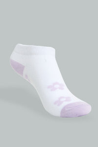 Redtag-White/Purple-Ankle-Socks-2Pcs-Pack-365,-Colour:Assorted,-Filter:Senior-Girls-(9-to-14-Yrs),-GSR-Socks,-New-In,-New-In-GSR,-Non-Sale,-Section:Kidswear-Senior-Girls-