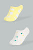 Redtag-White/Mustard-Invisible-Socks-2Pcs-Pack-365,-Colour:Assorted,-Filter:Senior-Girls-(9-to-14-Yrs),-GSR-Socks,-New-In,-New-In-GSR,-Non-Sale,-Section:Kidswear-Senior-Girls-