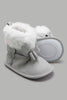 Redtag-Grey-Bow-Trim-Pram-Booties-Character,-Colour:Pale-Grey,-Filter:Baby-Footwear-(0-to-18-Mths),-NBF-Boots,-New-In,-New-In-NBF-FOO,-Non-Sale,-W21B-Baby-0 to 18 Months