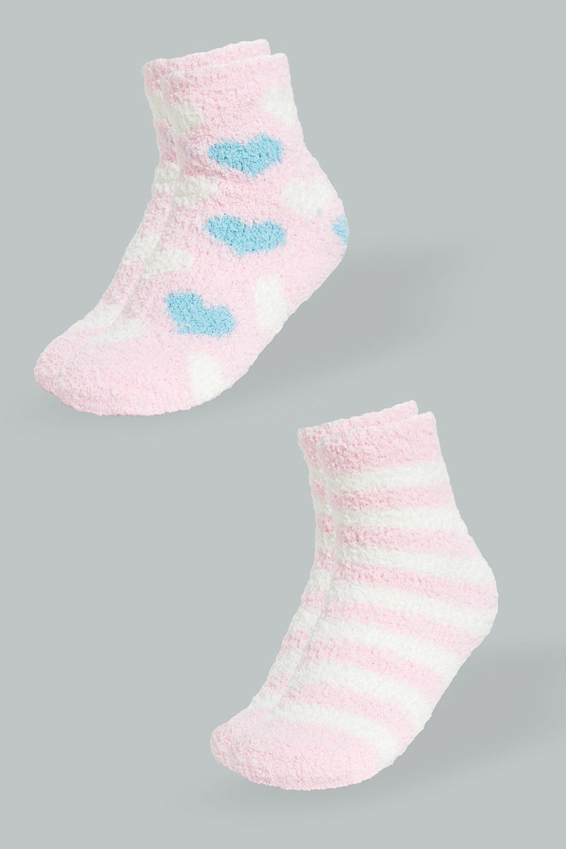 Redtag-Pink/White-Fluffy-Socks-2Pack-365,-Colour:Assorted,-Filter:Senior-Girls-(9-to-14-Yrs),-GSR-Socks,-New-In,-New-In-GSR,-Non-Sale,-Section:Kidswear-Senior-Girls-