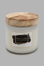 Load image into Gallery viewer, Redtag-White-Honeysuckle-Glass-Jar-Candle-with-Wooden-lid-Candles-Home-Decor-
