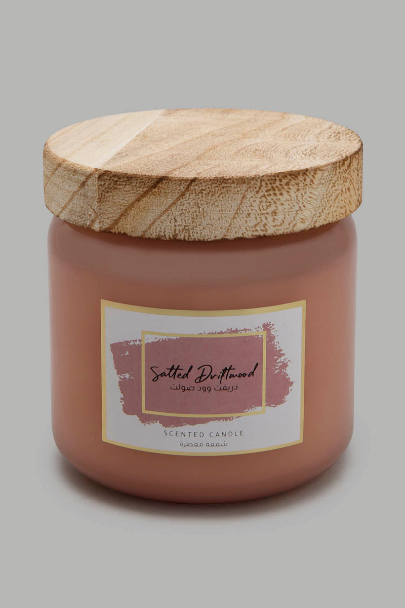 Redtag-Pink-Honeysuckle-Glass-Jar-Candle-with-Wooden-lid-Candles-Home-Decor-