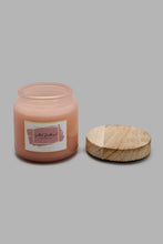 Load image into Gallery viewer, Redtag-Pink-Honeysuckle-Glass-Jar-Candle-with-Wooden-lid-Candles-Home-Decor-
