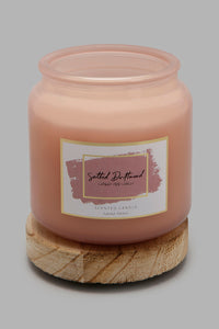 Redtag-Pink-Honeysuckle-Glass-Jar-Candle-with-Wooden-lid-Candles-Home-Decor-