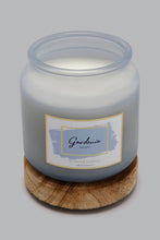 Load image into Gallery viewer, Redtag-Grey-Honeysuckle-Glass-Jar-Candle-with-Wooden-lid-Candles-Home-Decor-
