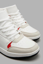 Load image into Gallery viewer, Redtag-White-Retro-High-Top-Sneakers-Senior-Boys-5 to 14 Years
