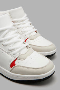 Redtag-White-Retro-High-Top-Sneakers-Senior-Boys-5 to 14 Years