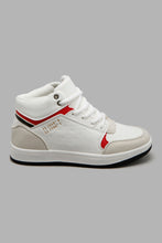 Load image into Gallery viewer, Redtag-White-Retro-High-Top-Sneakers-Senior-Boys-5 to 14 Years
