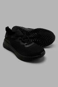 Redtag-Knit-Black-Trainer-BSR-Trainers,-Character,-Colour:Black,-Filter:Boys-Footwear-(5-to-14-Yrs),-New-In,-New-In-BSR-FOO,-Non-Sale,-W21B-Senior-Boys-5 to 14 Years