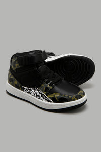 Redtag-Camo-High-Top-Sneakers-Boys-3 to 5 Years