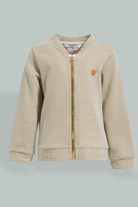 Redtag-Beige-Woven-Striped-Zip-Through-Jog-Set-Jog-Sets-Infant-Boys-3 to 24 Months
