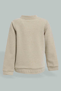 Redtag-Beige-Woven-Striped-Zip-Through-Jog-Set-Jog-Sets-Infant-Boys-3 to 24 Months