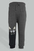 Redtag-Beige-Black-And-White-Novelty-Style-Jog-Sets-Infant-Boys-3 to 24 Months