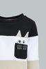 Redtag-Beige-Black-And-White-Novelty-Style-Jog-Sets-Infant-Boys-3 to 24 Months