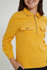 Redtag-Mustard-Cordurouy-Collared-Top-Blouses-Senior-Girls-9 to 14 Years