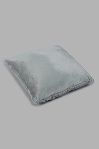 Redtag-Grey-Faux-Fur-Textured-Cushion-Colour:Grey,-Filter:Home-Bedroom,-HMW-BED-Cushions,-New-In,-New-In-HMW-BED,-Non-Sale,-Section:Homewares,-W21A-Home-Bedroom-