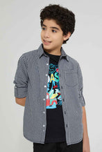 تنزيل الصورة على معرض الصور، Redtag-Black-Check-With-T-Shirt-Casual-Shirts-Senior-Boys-9 to 14 Years

