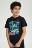 Redtag-Black-Check-With-T-Shirt-Casual-Shirts-Senior-Boys-9 to 14 Years